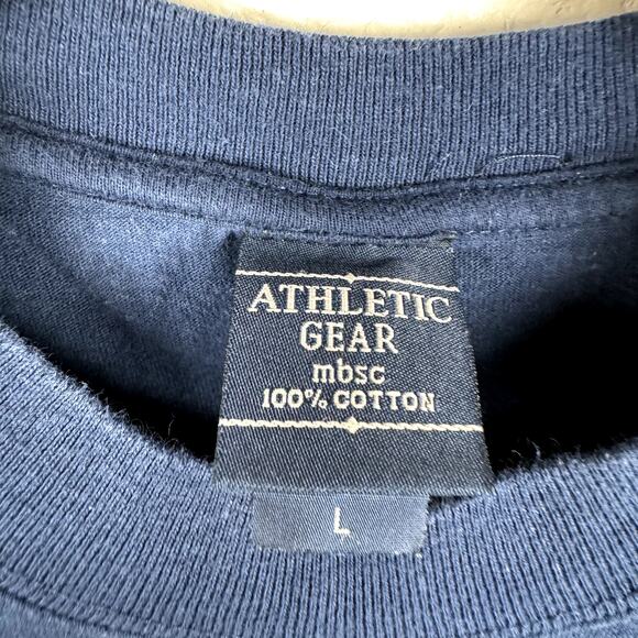 Vintage Myrtle Beach Shirt Size Large Blue Sleeveless Athletic Dept Powerlifter - Picture 3 of 6